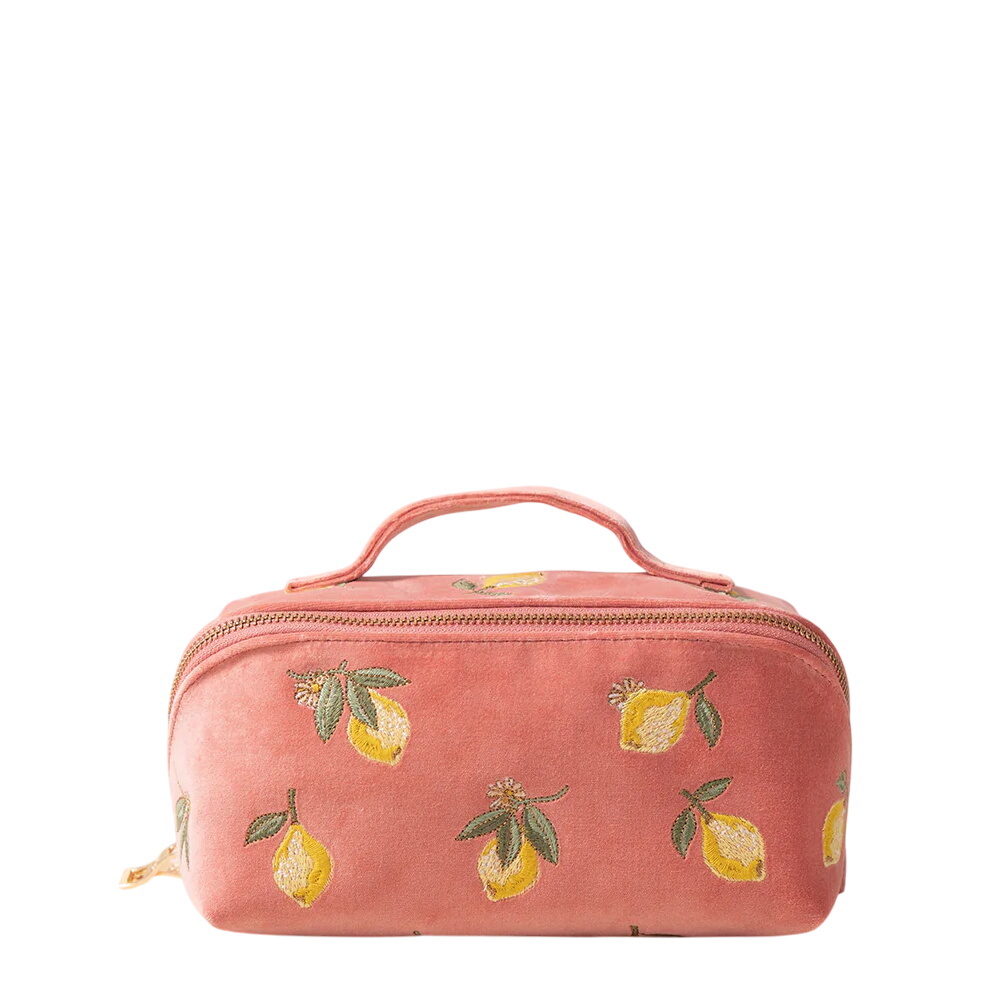 Elizabeth Scarlett Lemon Blossom Open Flat Makeup Bag